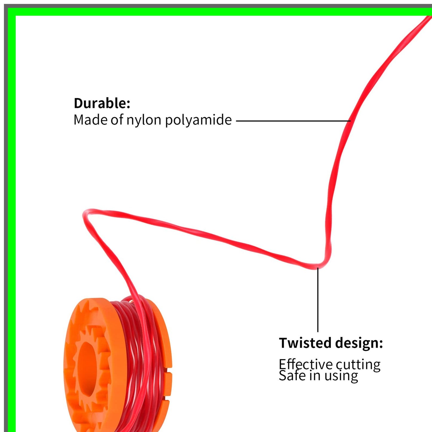 Eater Trimmer Line Replacement Spools for Worx WA0010 WG180 WG163 10ft