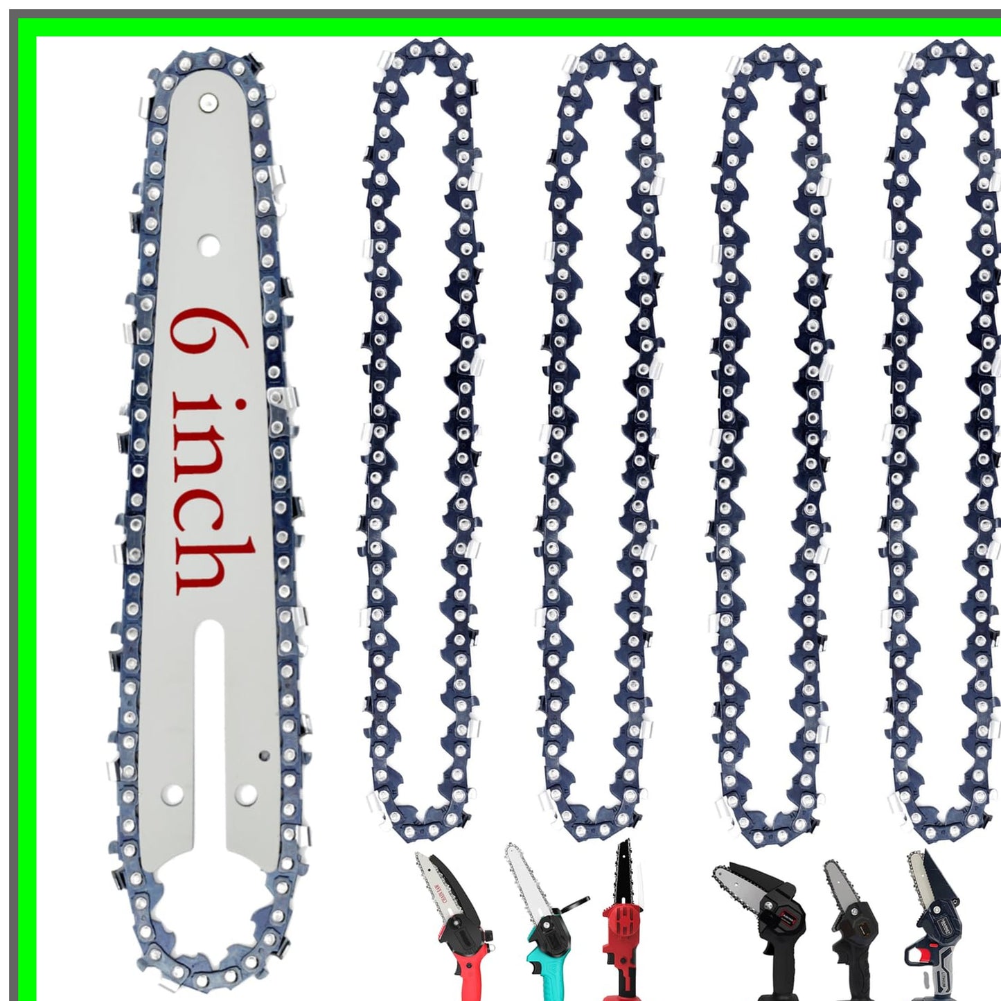 Mini Chainsaw Replacement Kit - 6 Inch Chain and Bar for Wood Cutting