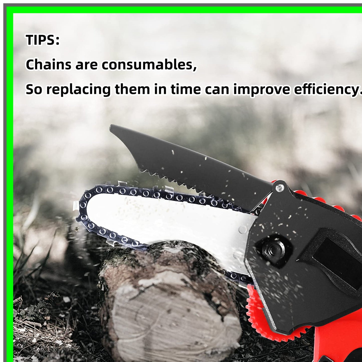 Mini Chainsaw Replacement Kit - 6 Inch Chain and Bar for Wood Cutting