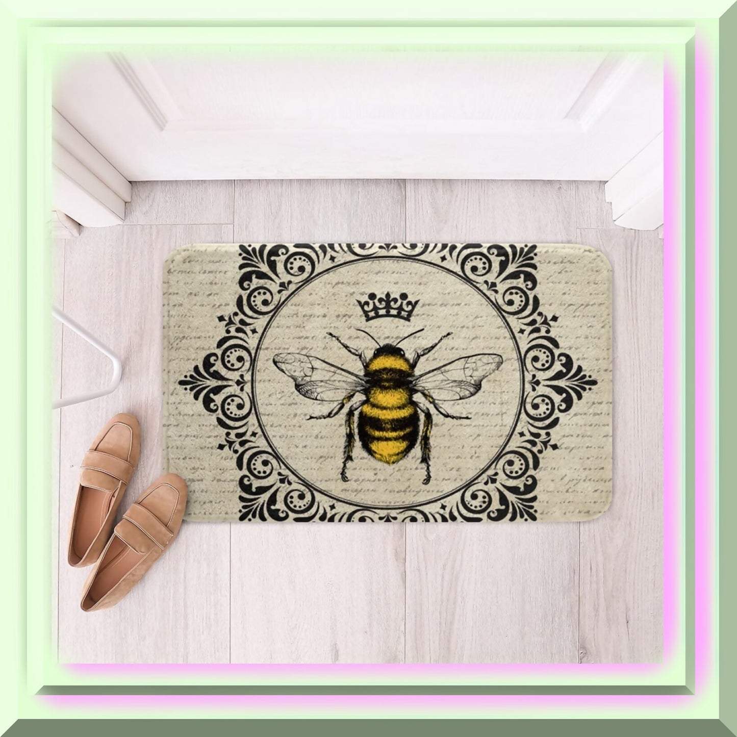 Sweet Honey Bee Bathroom Rug 16x24 Kawaii Animal Bath Mat