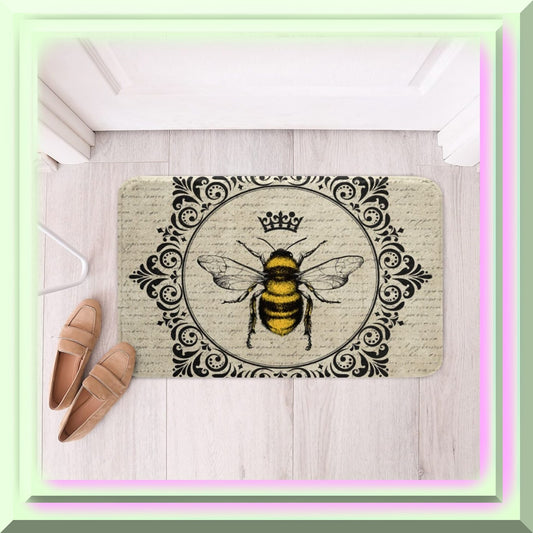 Sweet Honey Bee Bathroom Rug 16x24 Kawaii Animal Bath Mat
