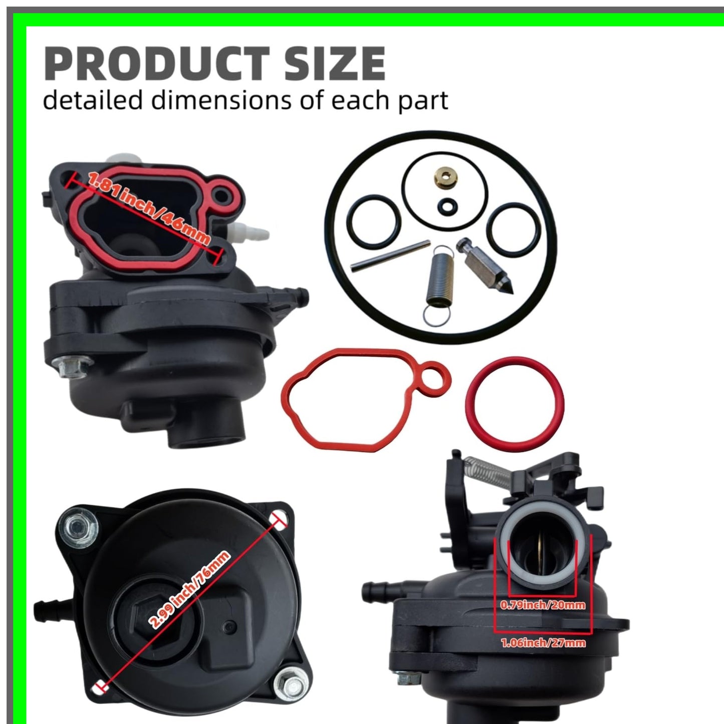 High-Performance Carburetor for Toro Troy Bilt Husqvarna Engines 163cc