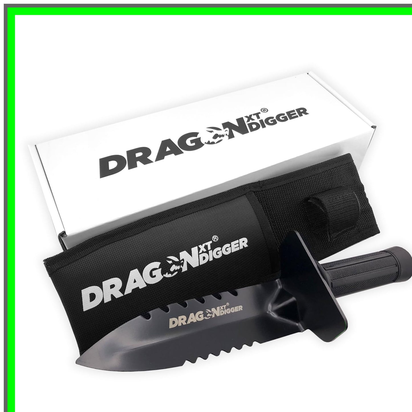 DragonXT Heavy Duty Metal Detecting Shovel with Double Serrated Edge