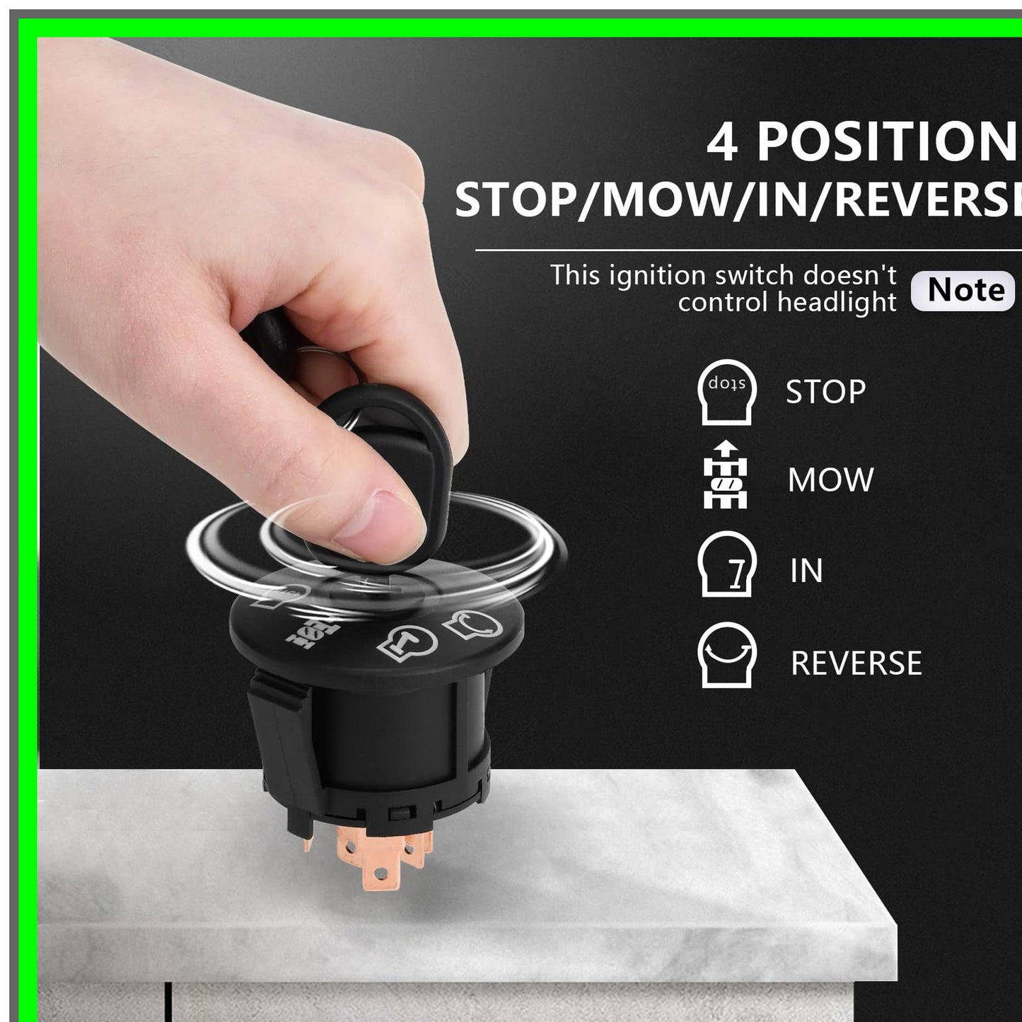 4-Position Ignition Switch with Key for Husqvarna Riding Mowers
