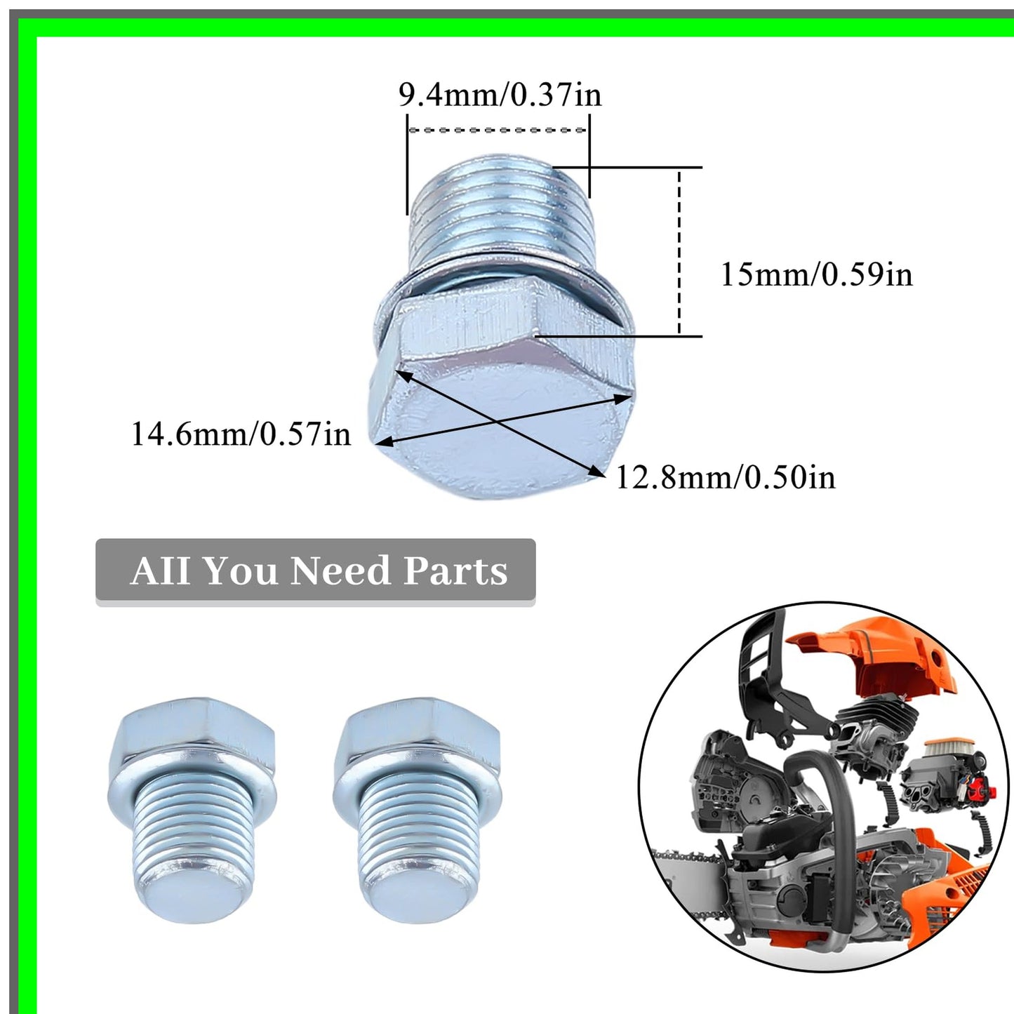 Cylinder Compression Plug Set for HUSQVARNA Chainsaw Models 51 55 445 450 455 460 461 550XP 555 560XP 570 575XP 576XP