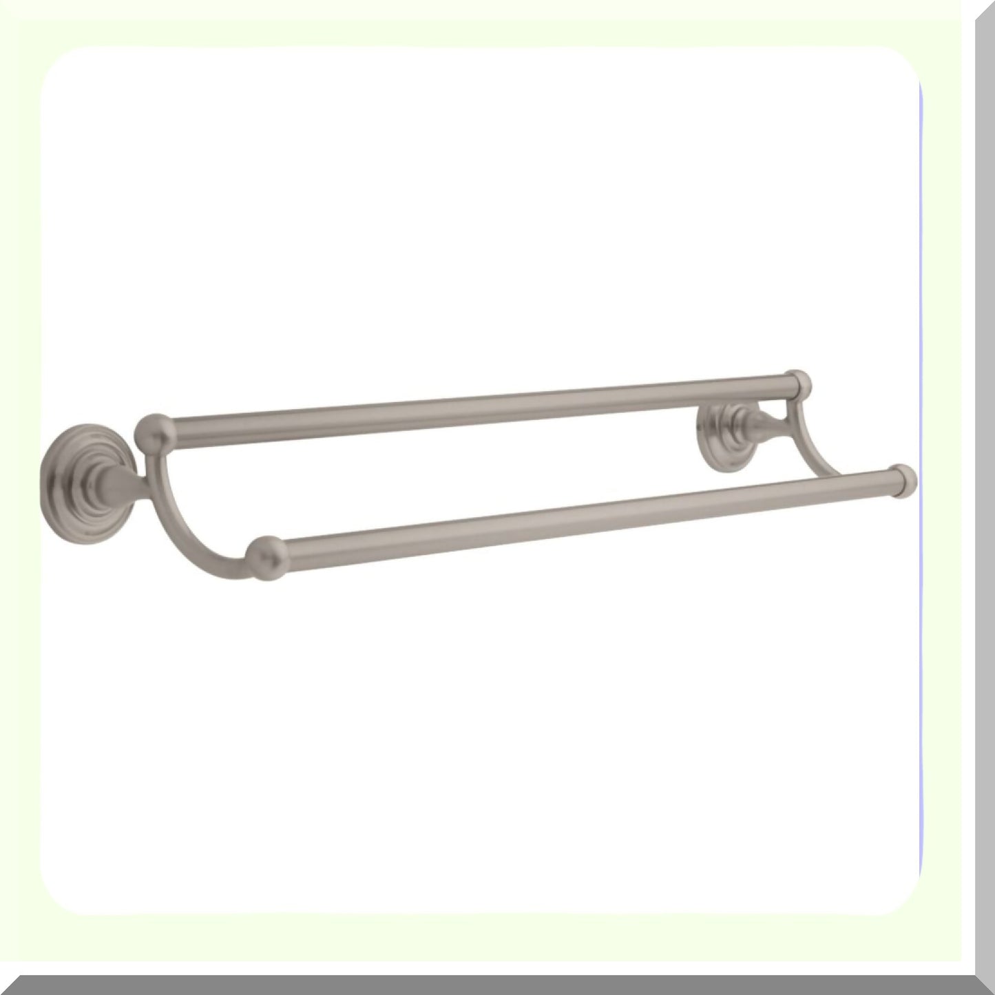 Greenwich Wall Mounted Double Towel Bar 24 in. SpotShield Brushed Nickel