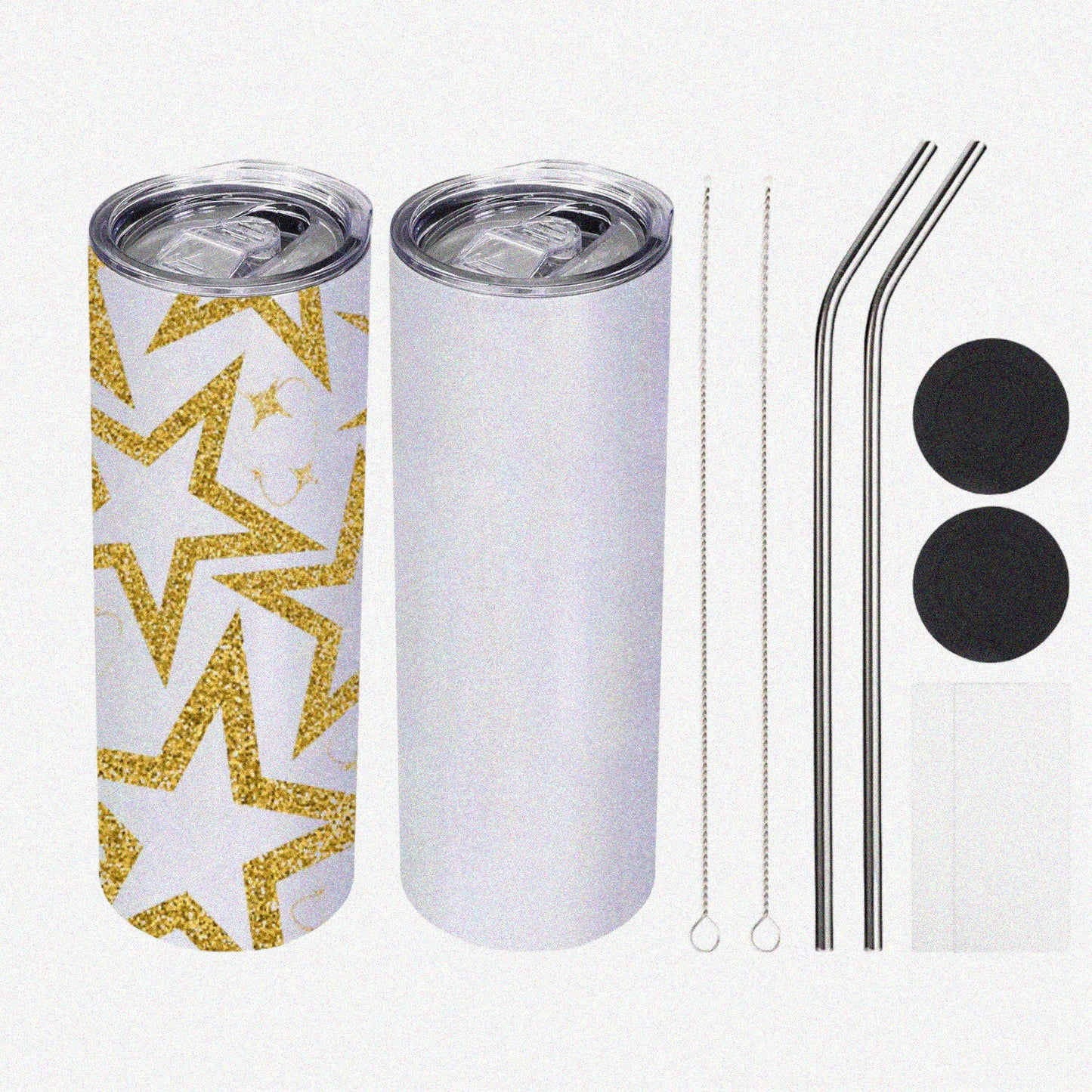 Rainbow White 20oz Stainless Steel Skinny Tumbler Set