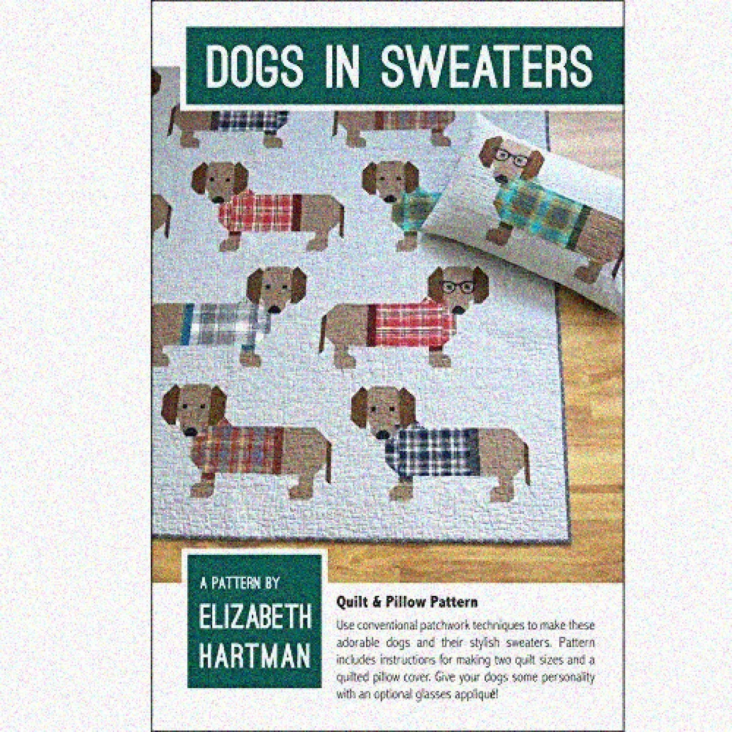 Dogs in Sweaters Quilt and Pillow Sewing Pattern