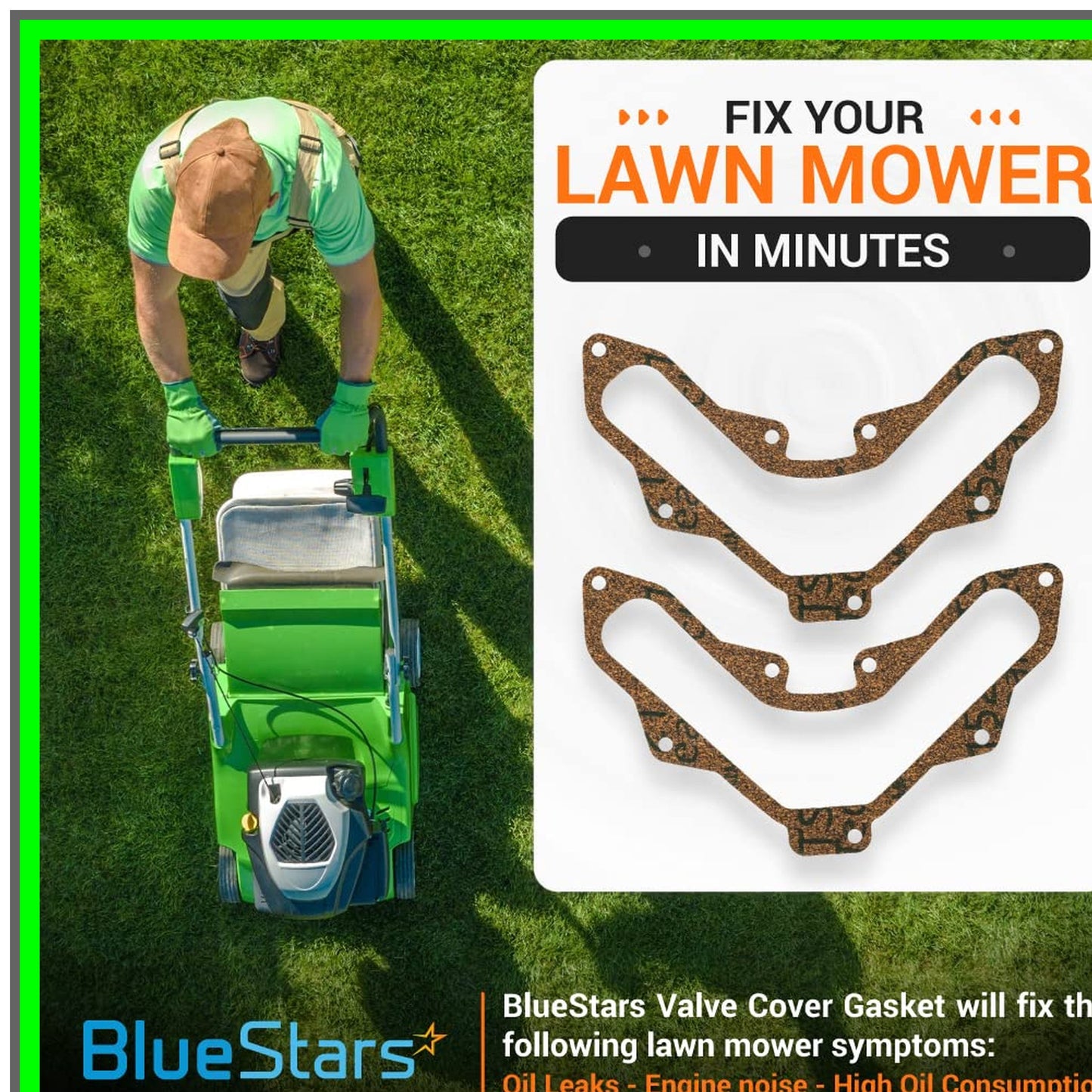 Courage Engine Valve Cover Gasket Set for SV470 SV600 18HP 20HP - 2 Pack