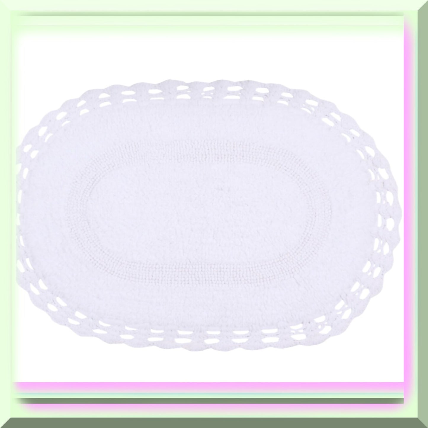 Reversible Cotton Bathmat Set 17"x24" White