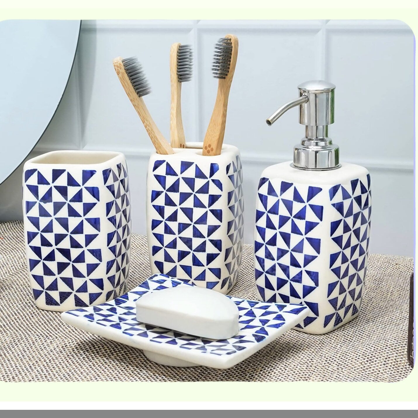 Ceramic Bathroom Accessories Set of 4