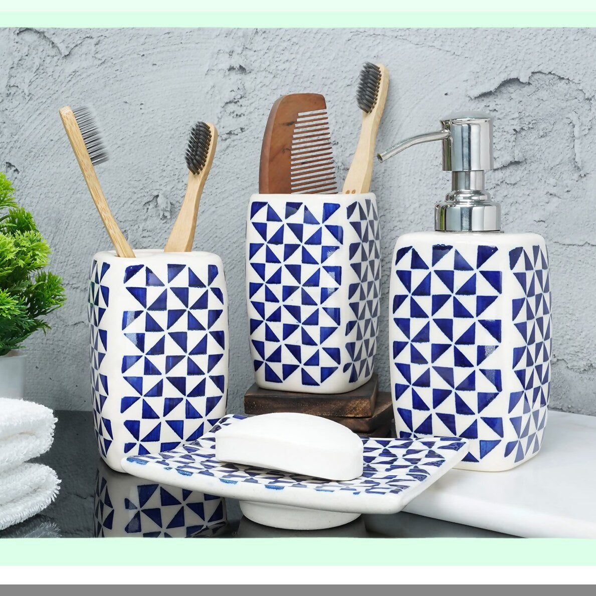 Ceramic Bathroom Accessories Set of 4