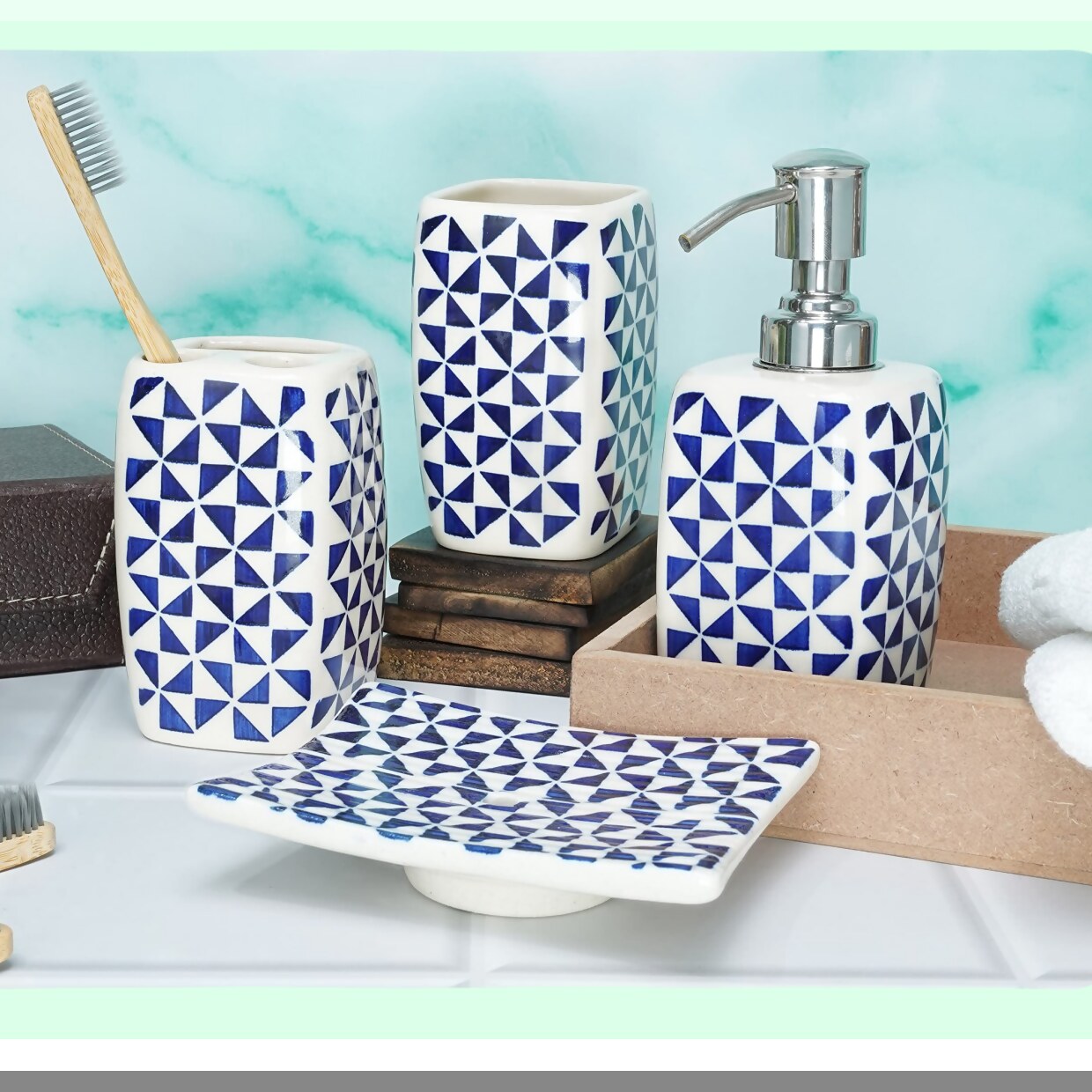 Ceramic Bathroom Accessories Set of 4