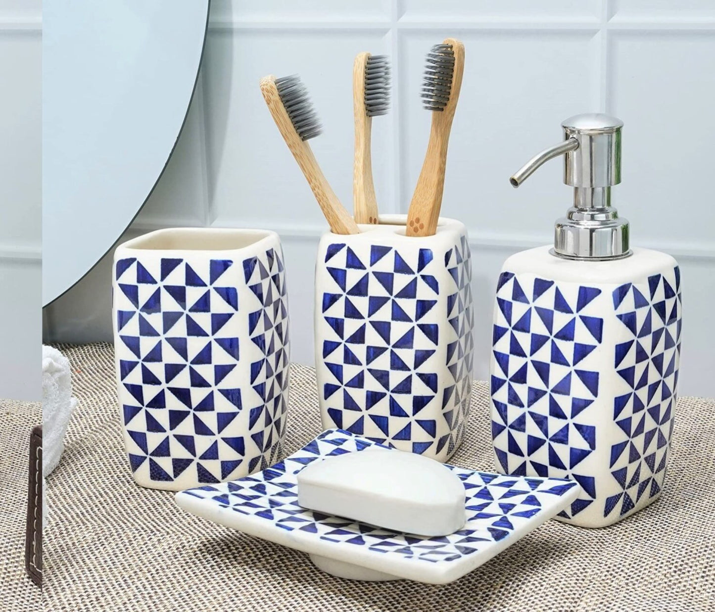 Ceramic Bathroom Accessories Set of 4