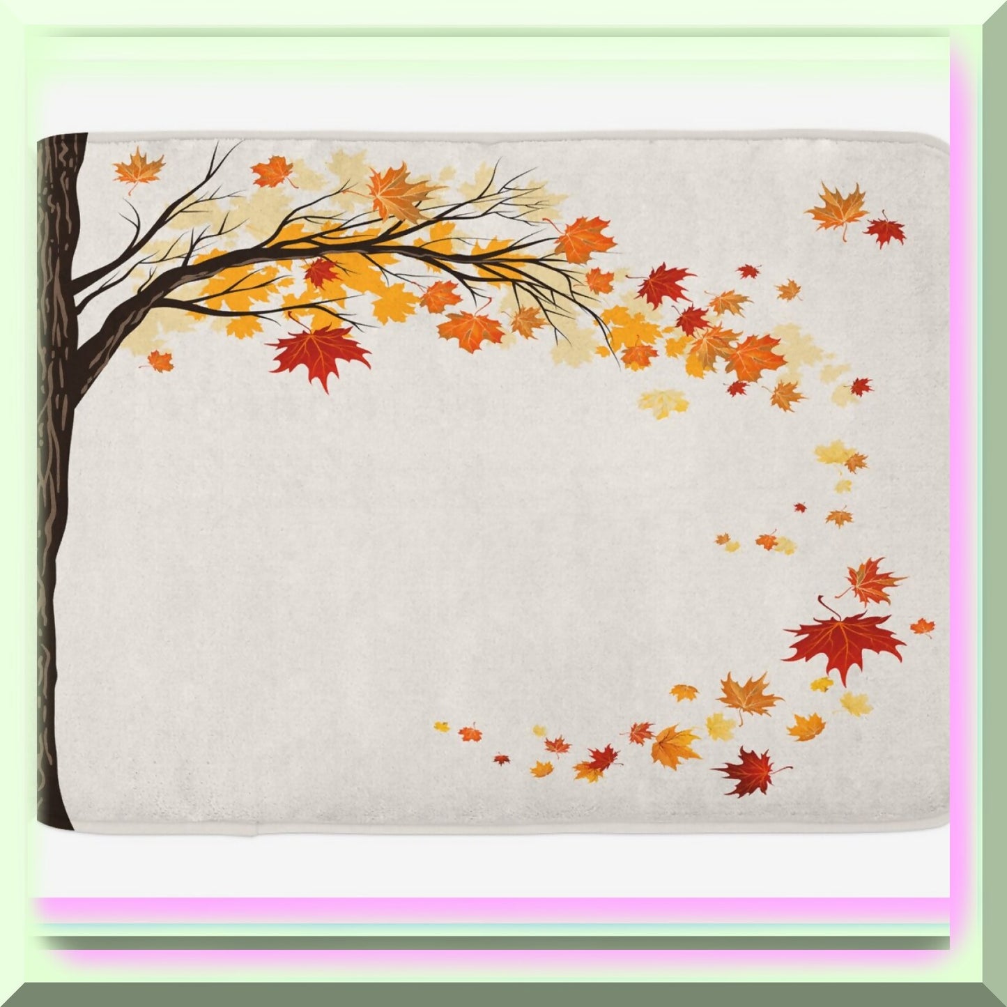 Fall Leaf Motion Bath Mat 30.2" x 20" Brown Orange
