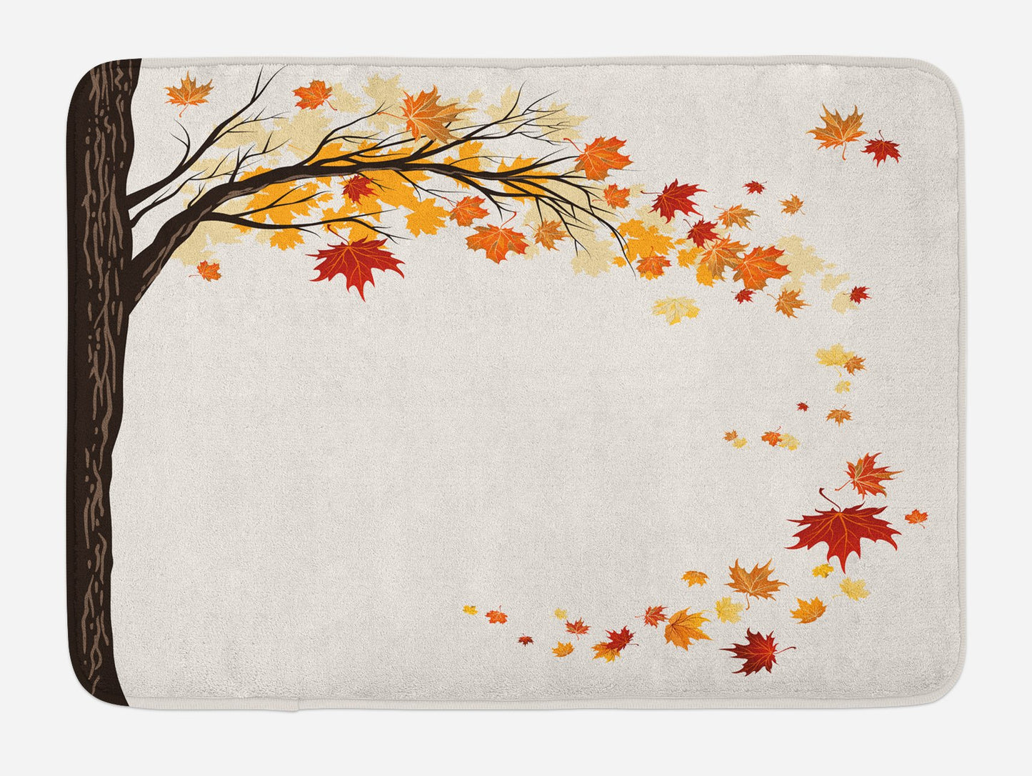 Fall Leaf Motion Bath Mat 30.2" x 20" Brown Orange