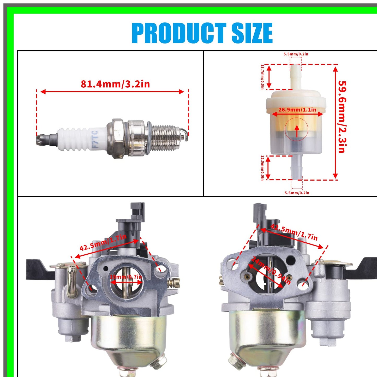 GX160 Carburetor Assembly for Honda 5.5HP 6.5HP Engines and Go Karts