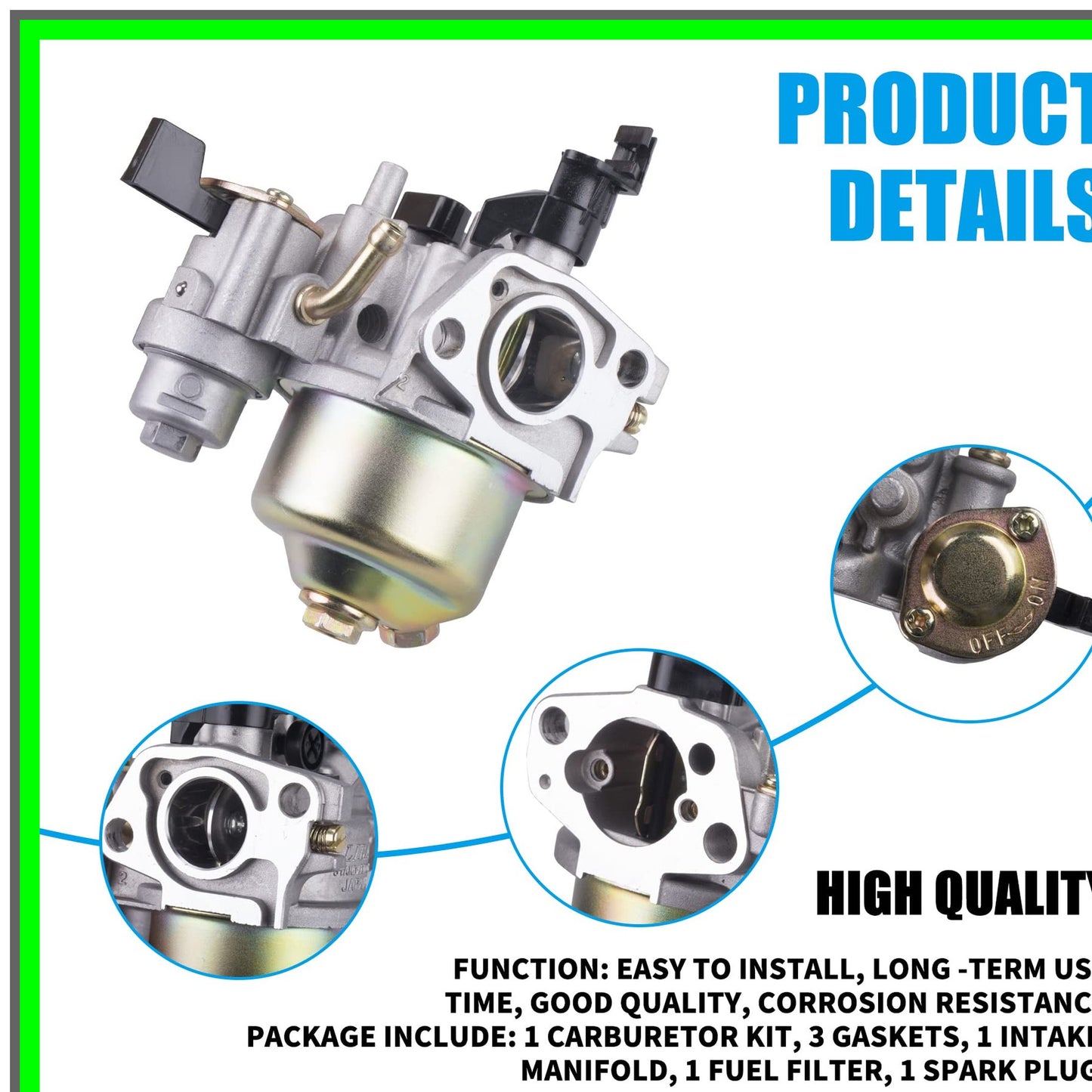 GX160 Carburetor Assembly for Honda 5.5HP 6.5HP Engines and Go Karts