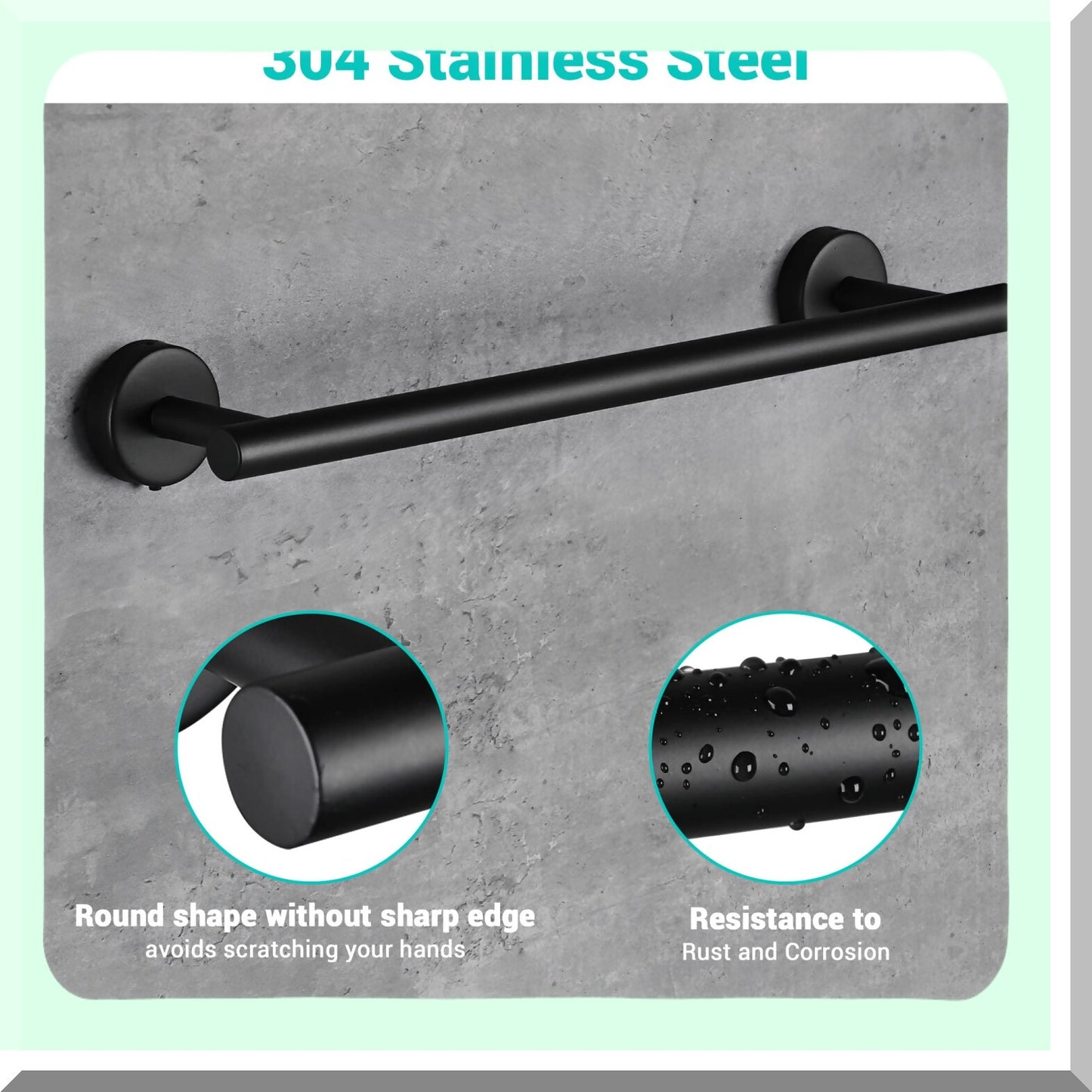 5Pcs Matte Black Bathroom Hardware Set