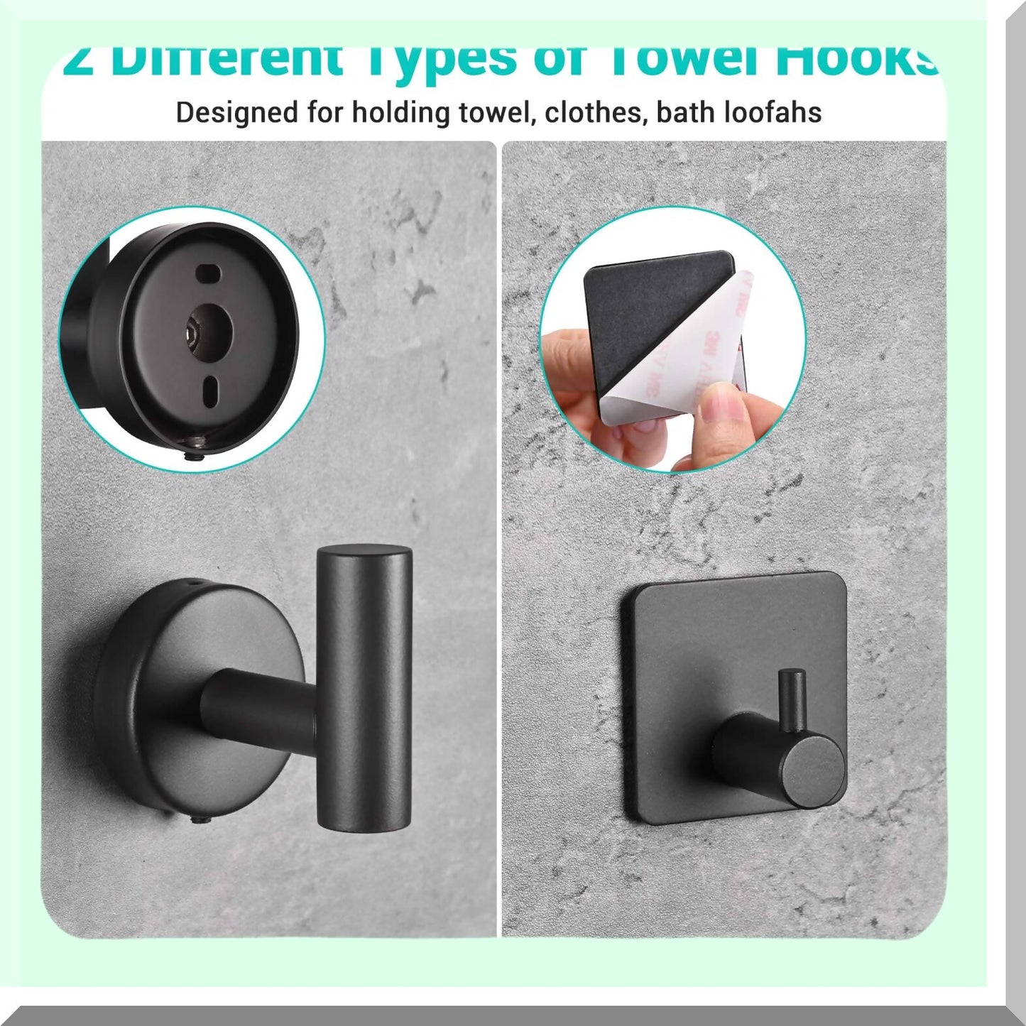 5Pcs Matte Black Bathroom Hardware Set