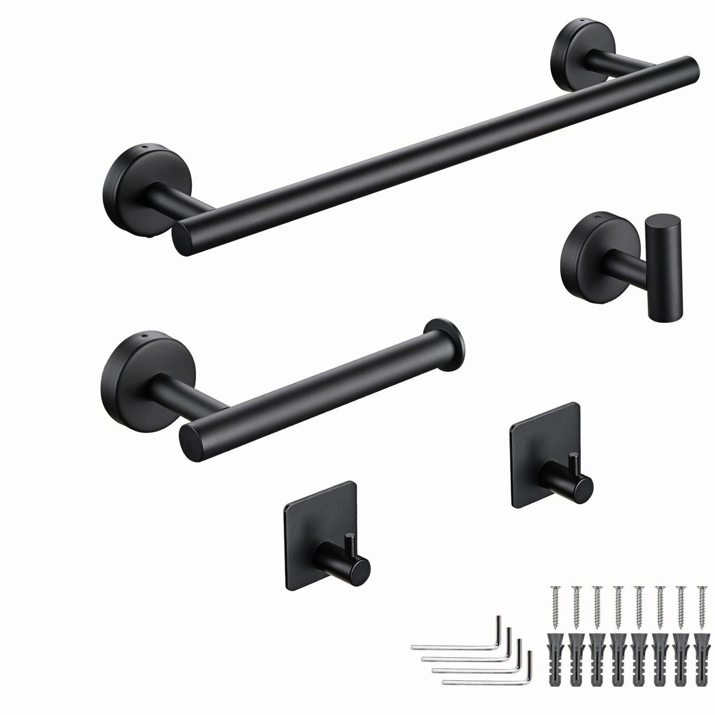 5Pcs Matte Black Bathroom Hardware Set