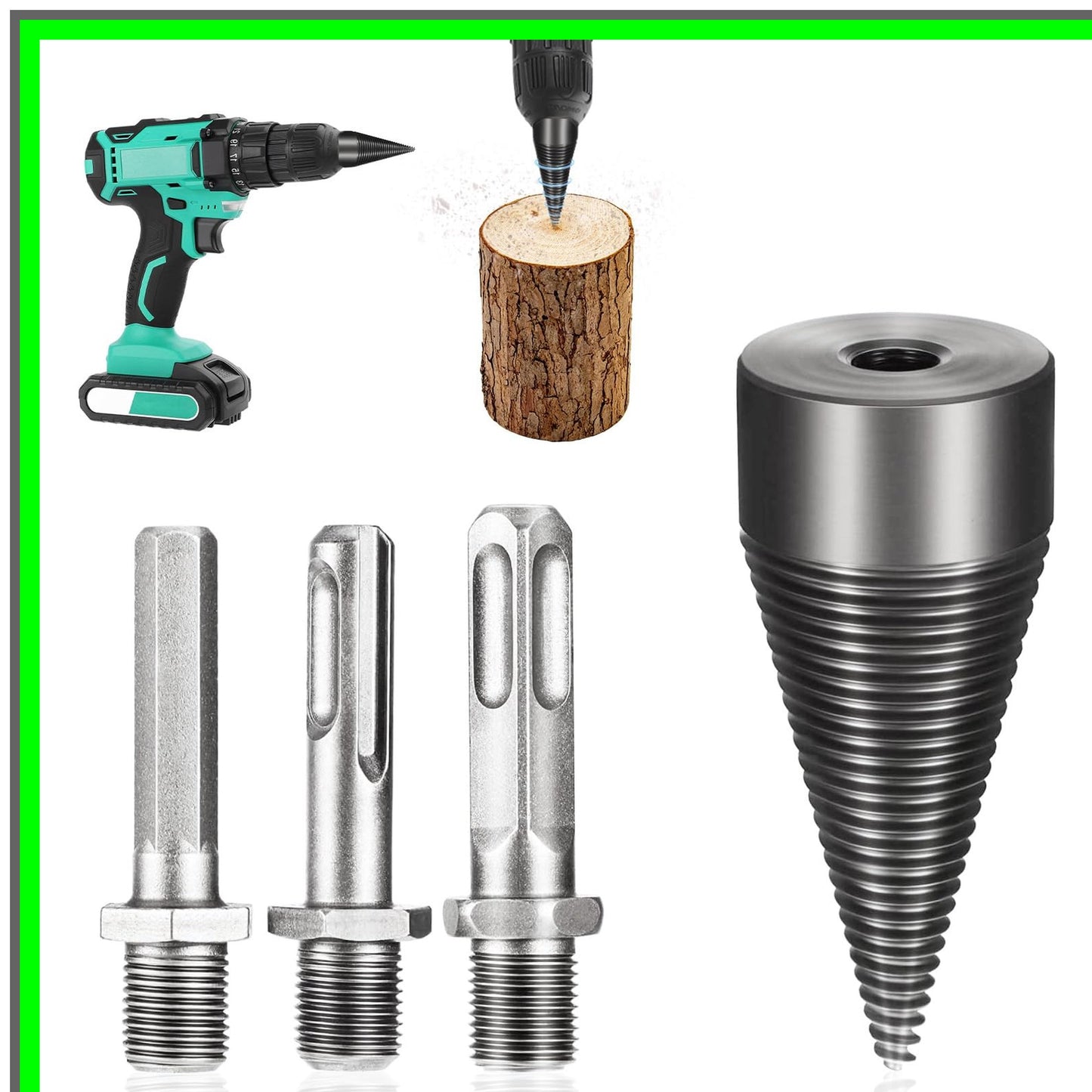 Heavy Duty Wood Splitter Drill Bit for Hand Drills - Versatile Cone Driver