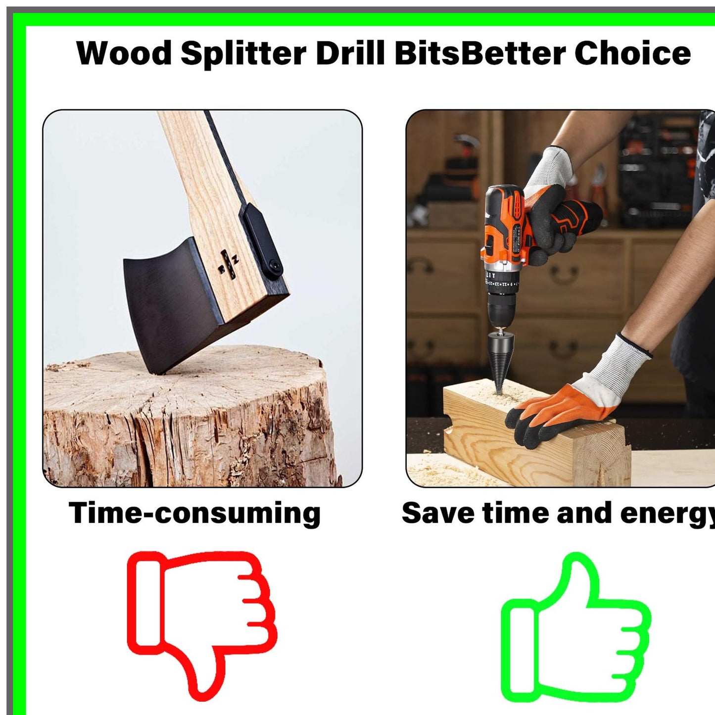 Heavy Duty Wood Splitter Drill Bit for Hand Drills - Versatile Cone Driver