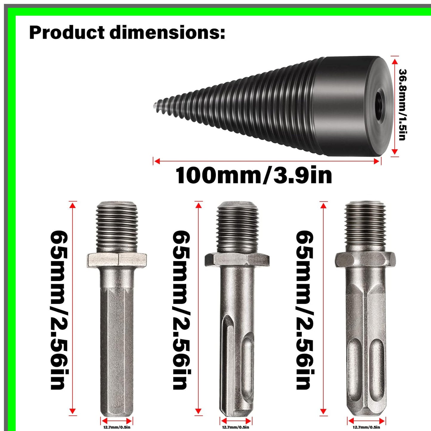 Heavy Duty Wood Splitter Drill Bit for Hand Drills - Versatile Cone Driver