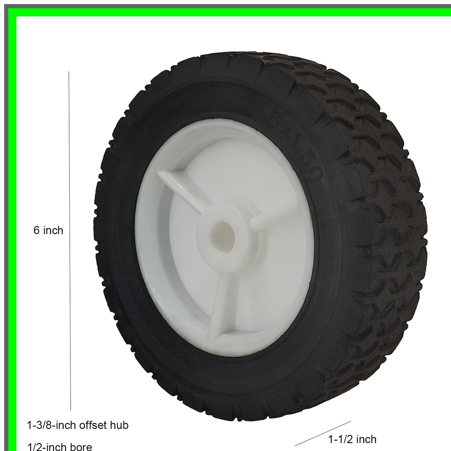Universal 6 Inch Plastic Wheel for Hand Trucks and Lawn Equipment
