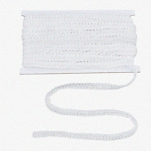 White Polyester Gimp Braid Trim 3/8 inch, 21 yards