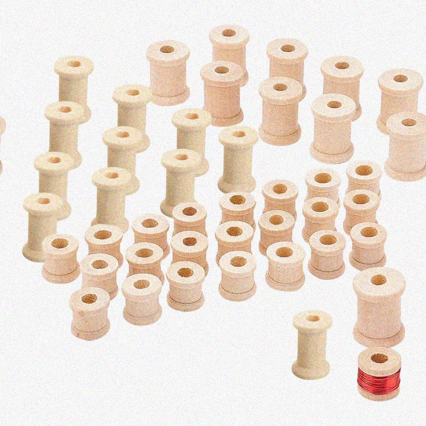 48pcs Wooden Sewing Bobbins Set 3 Sizes