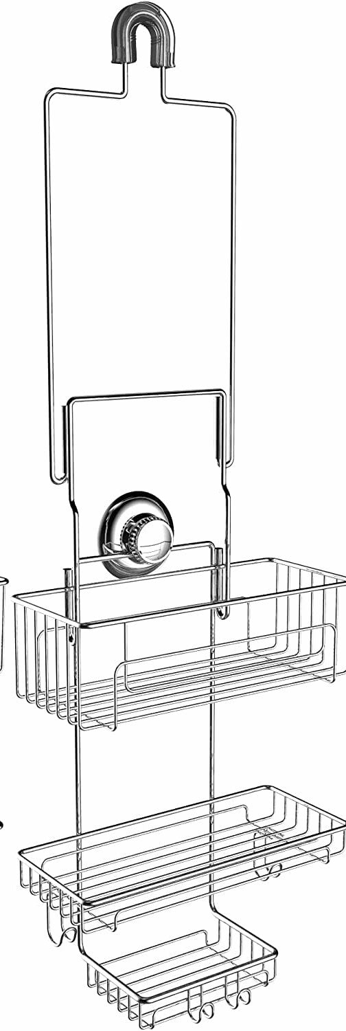 Extra Long Adjustable Shower Caddy with Deep Baskets