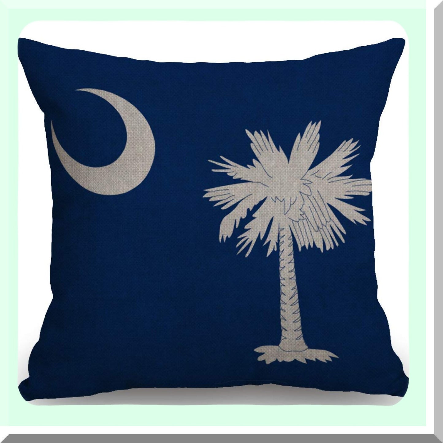 South Carolina Farmhouse Charm Pillow Covers - Sofa Couch Decor 18x18 - Home Decoration with Flag Theme - Rustic Accent for Living Room