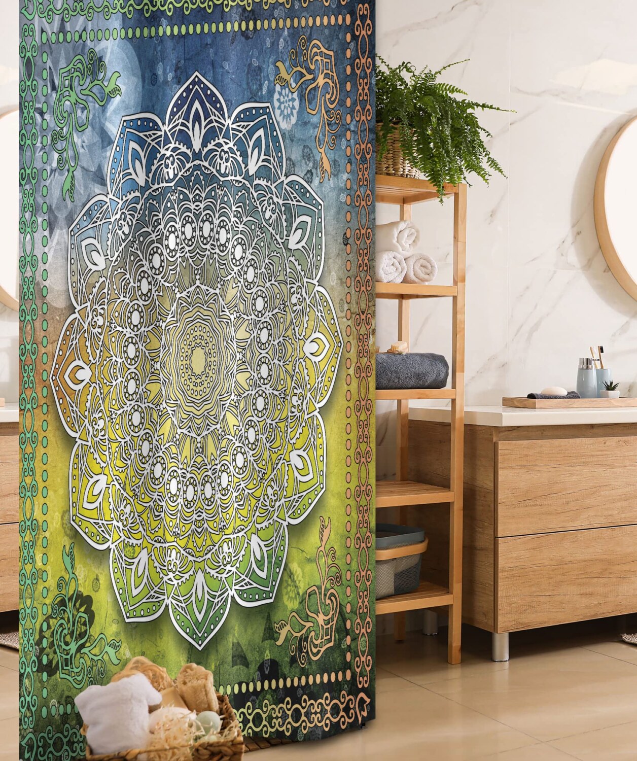 Ethnic Stall Shower Curtain 36x72 Multicolor
