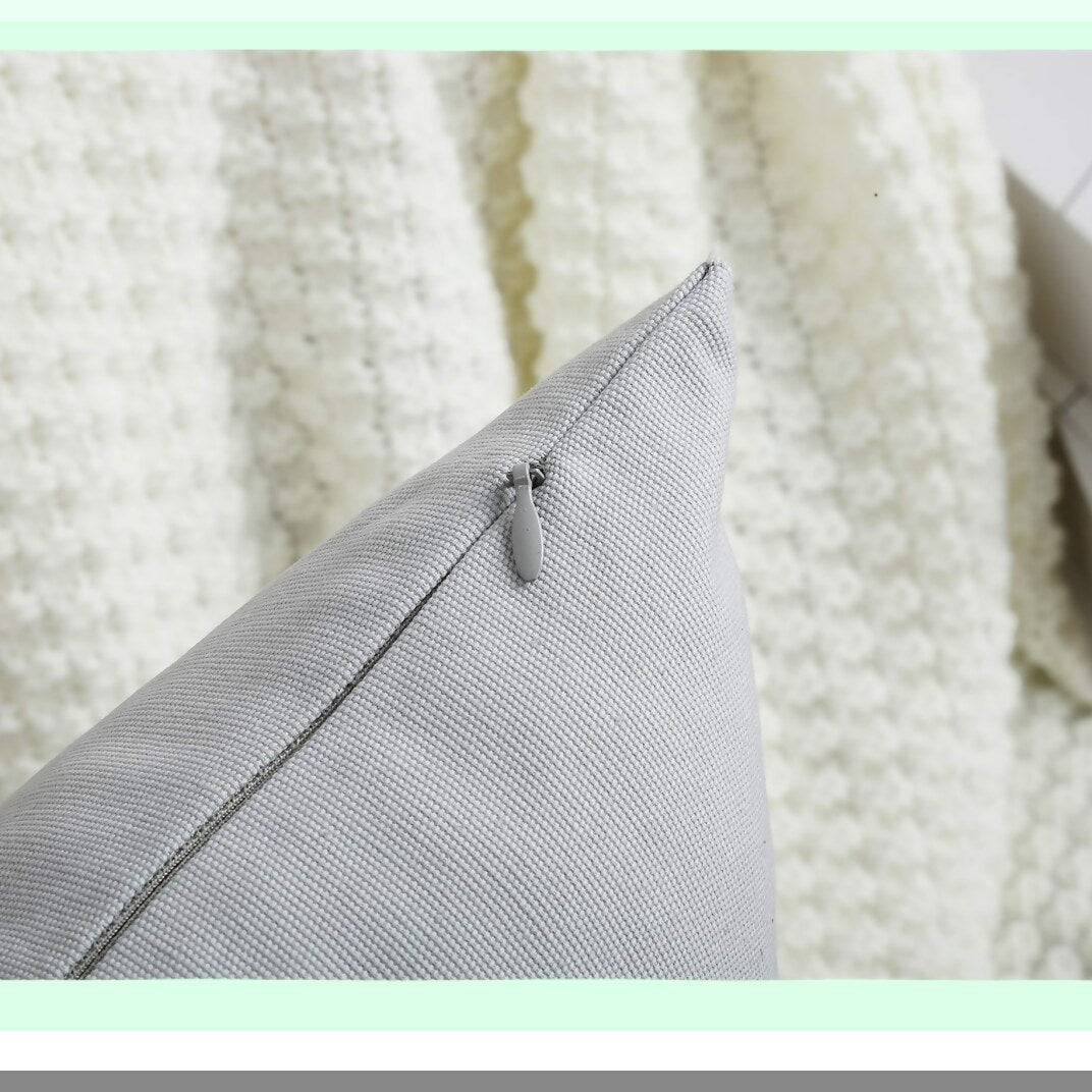 Cotton Canvas Decorative Throw Pillow Covers - 100% Cotton Cushion Covers - 45 Colors - 20" x 20" - Gray Stone - 2 Pack - Home Decor Accents