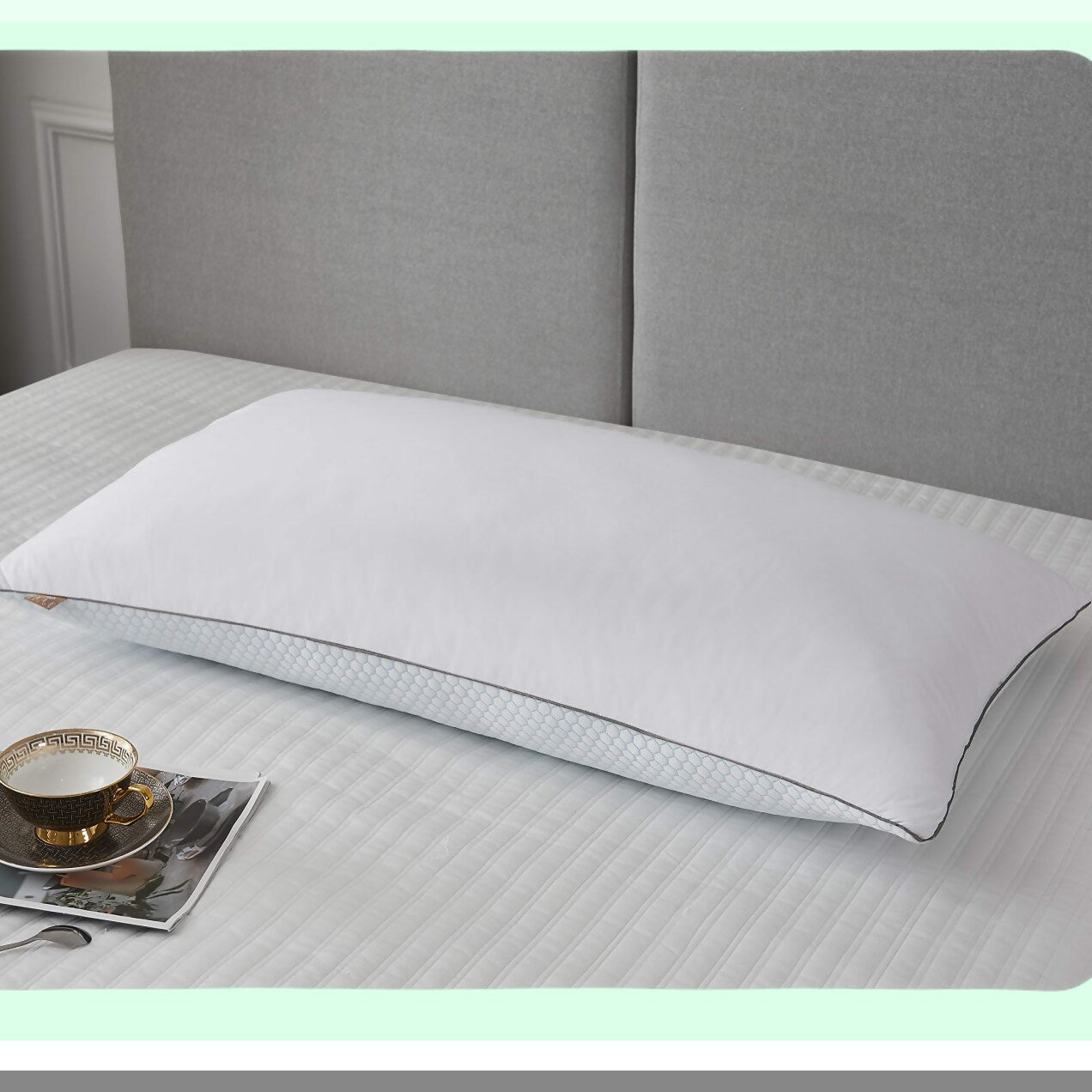 Luxury Comfort 233 Thread Count White Goose Down Pillows - Summer Winter 2 Pack - Hotel Quality Soft Hypoallergenic Bed Pillows - Queen Size