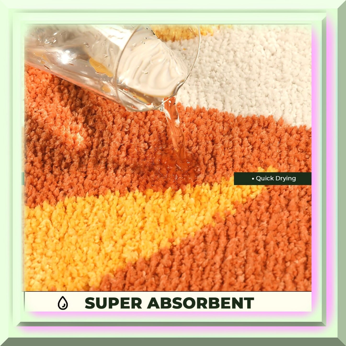 Plants Bath Mat 24"x16" Microfiber Non Slip Rug