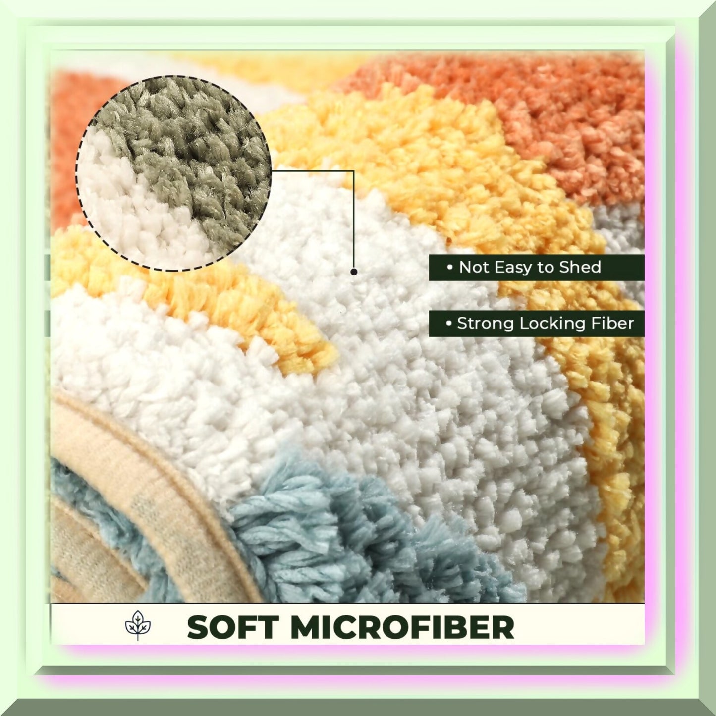 Plants Bath Mat 24"x16" Microfiber Non Slip Rug