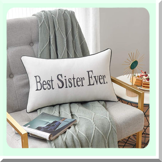 Sisterly Love Gift Set - Birthday Surprise for Sister, Sister in Law, Best Sister Ever Pillow Cover - Perfect Present for Valentine's Day or Any Special Occasion