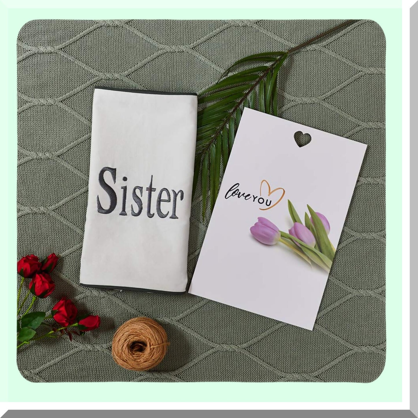 Sisterly Love Gift Set - Birthday Surprise for Sister, Sister in Law, Best Sister Ever Pillow Cover - Perfect Present for Valentine's Day or Any Special Occasion
