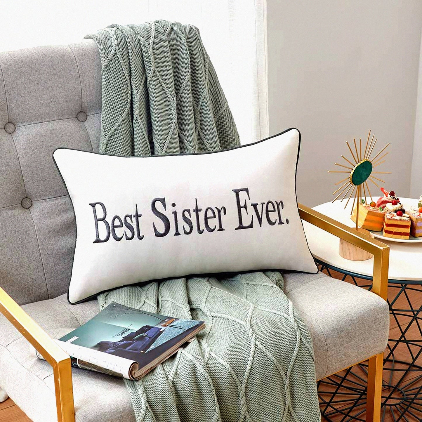 Sisterly Love Gift Set - Birthday Surprise for Sister, Sister in Law, Best Sister Ever Pillow Cover - Perfect Present for Valentine's Day or Any Special Occasion
