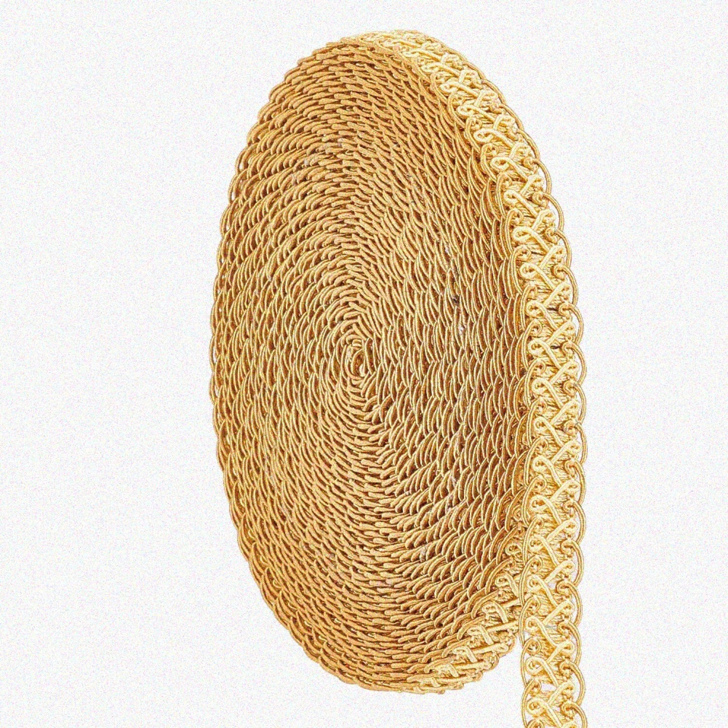 Golden Gimp Braid Trim 12m 15mm Decorative Woven Lace