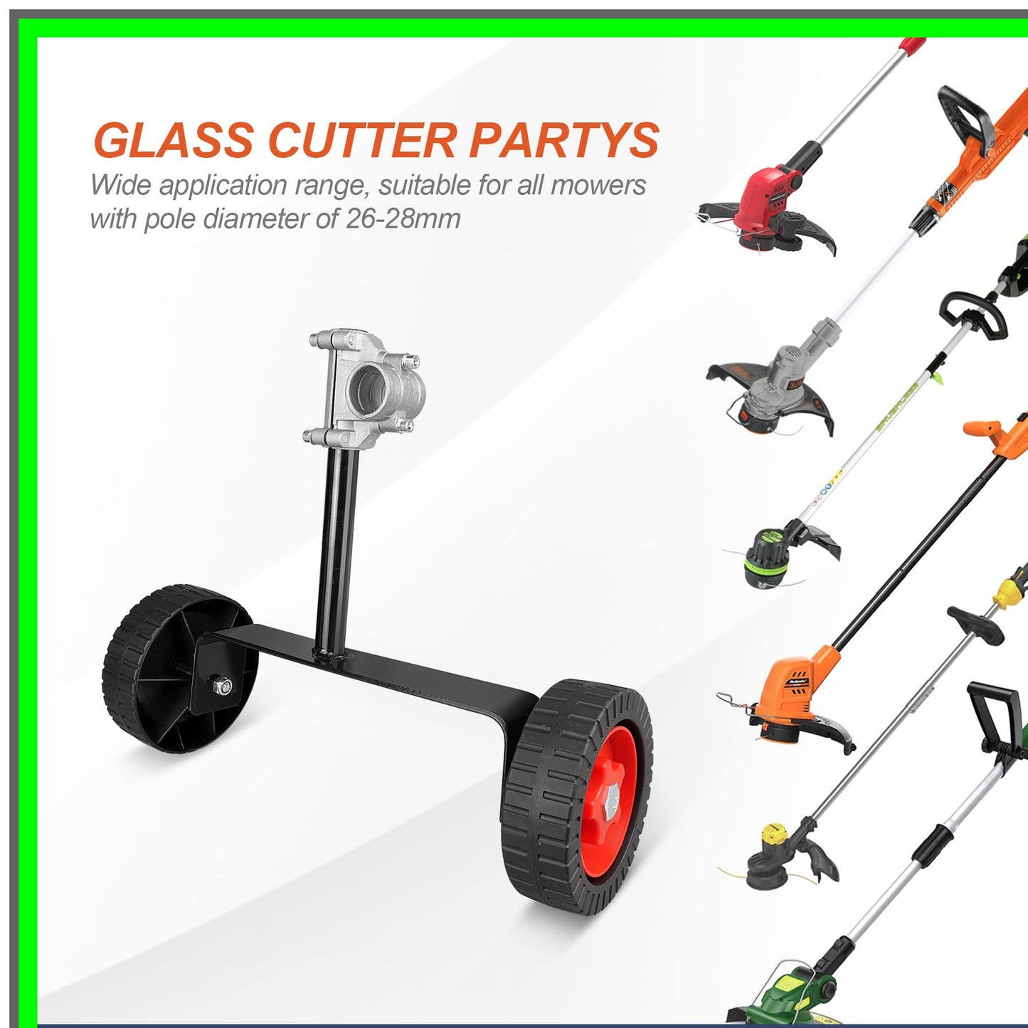 Versatile Adjustable Trimmer Support Wheel for 26mm and 28mm Brushcutters