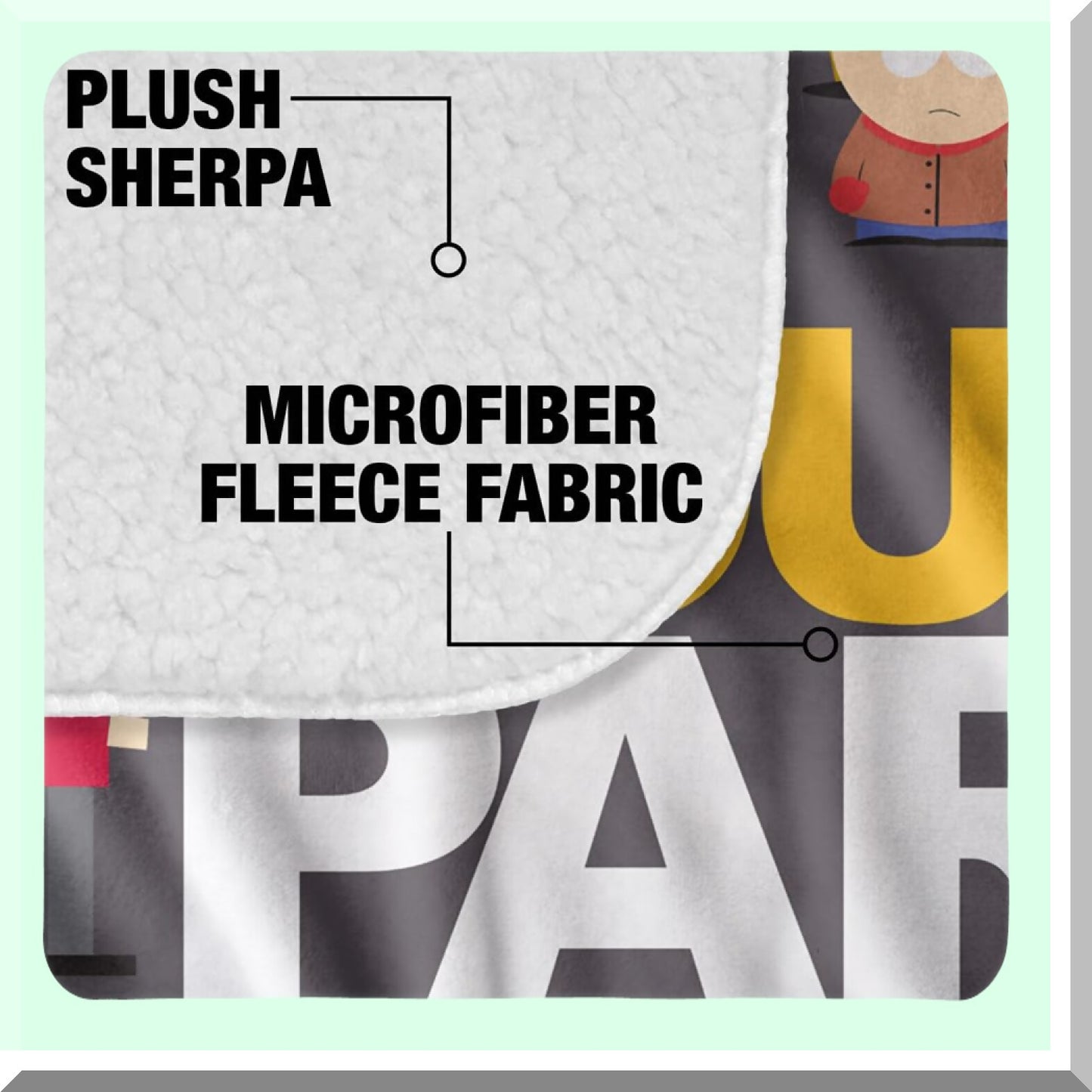 South Park Silky Sherpa Throw - Full Cast Design, Super Soft 50"x60" Blanket"