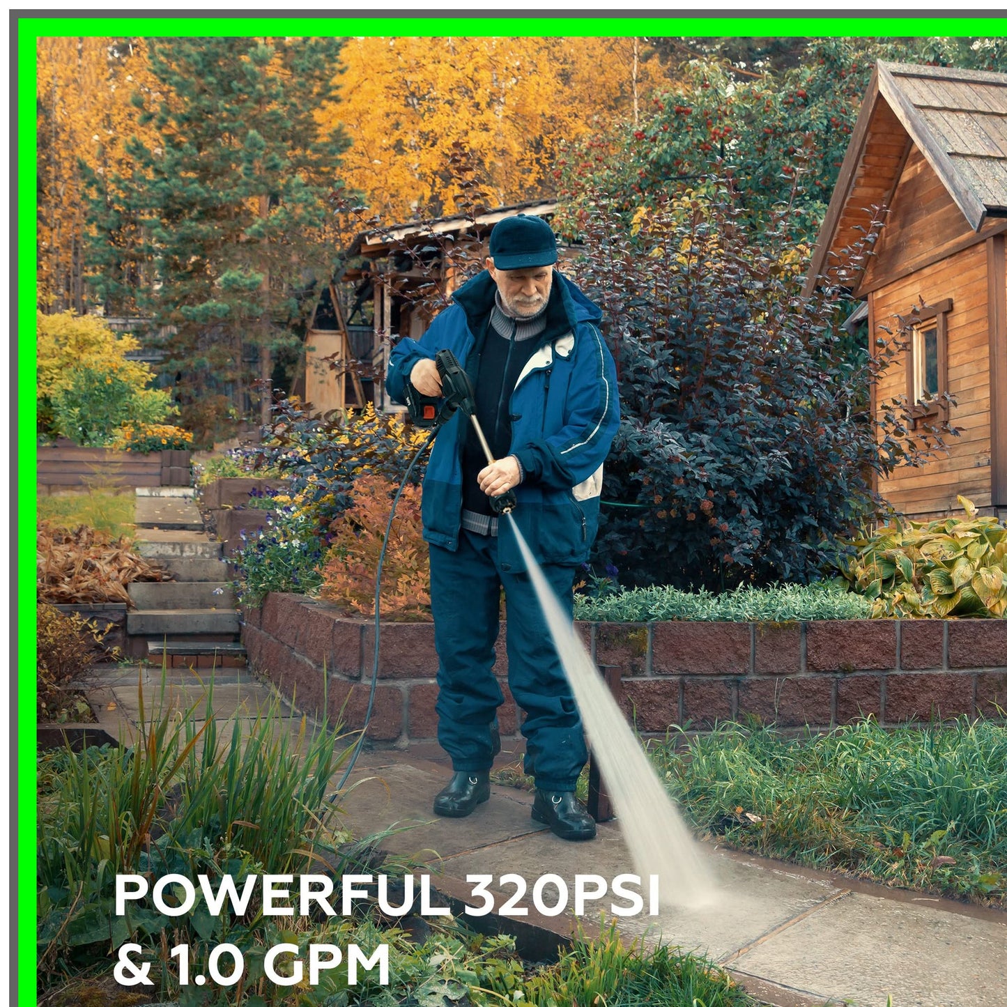 Cordless 320 PSI Pressure Washer Gun with 6-in-1 Nozzle and Accessories