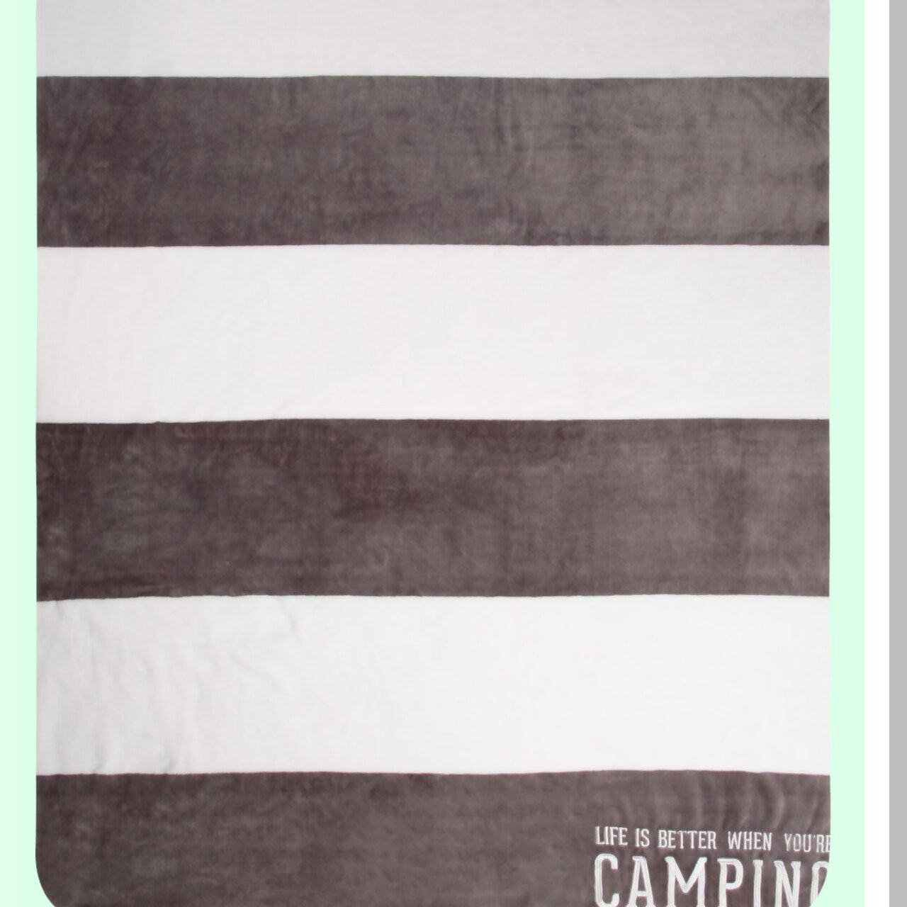 Ultimate Camping Comfort: Super Soft Striped Throw Blanket - 50x60 Inch, Grey