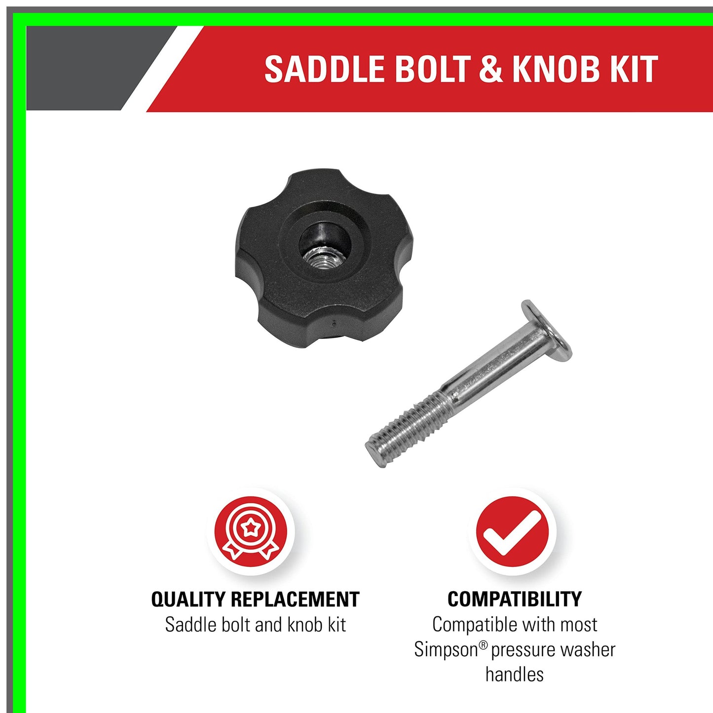 Pressure Washer Saddle Bolt and Knob Repair Kit for Gas Handles