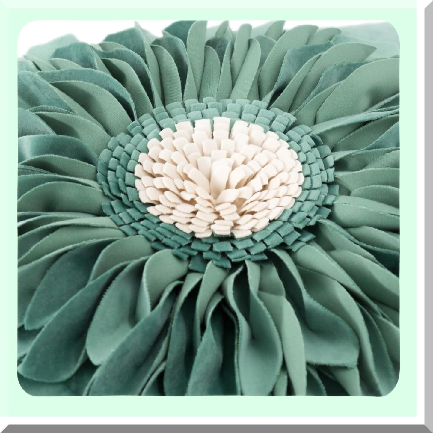 Sunflower 3D Decorative Pillow Cover - Farmhouse Living Room Decoration - Couch Pillowcases - Green - 18x18 Inch - Home Decor Accent