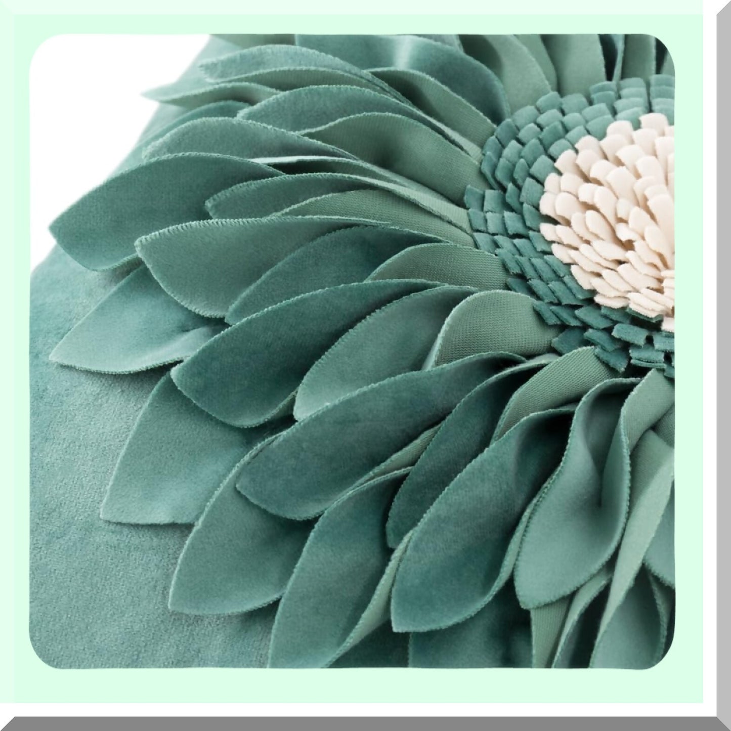 Sunflower 3D Decorative Pillow Cover - Farmhouse Living Room Decoration - Couch Pillowcases - Green - 18x18 Inch - Home Decor Accent