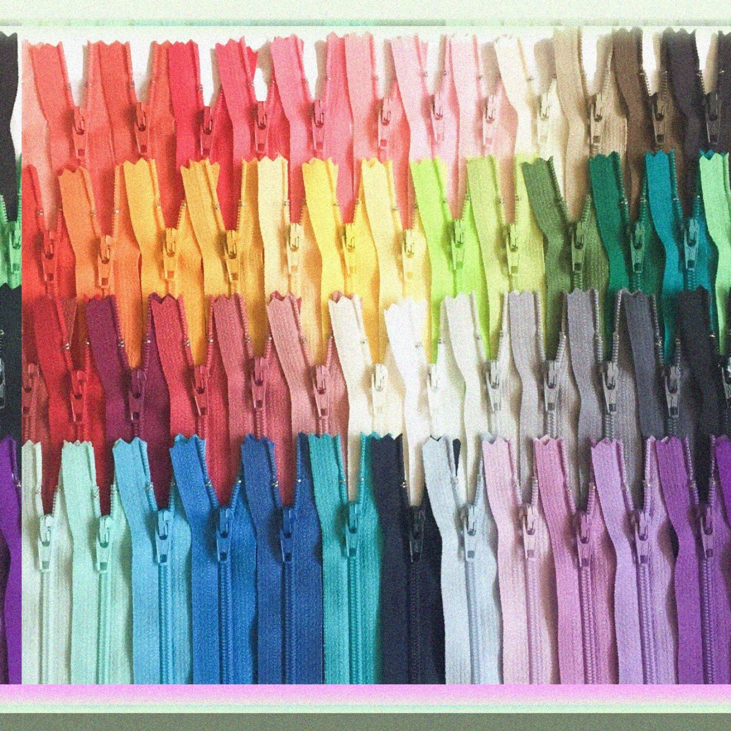 10 Inch Assorted Colors Nylon Zippers Set of 110